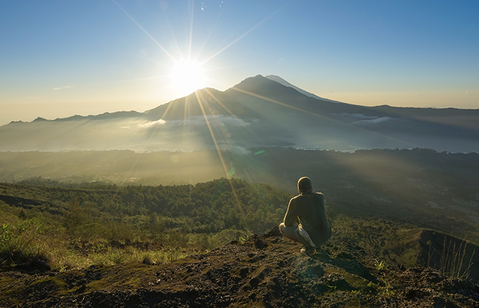 Mountain Climb At Sunrise